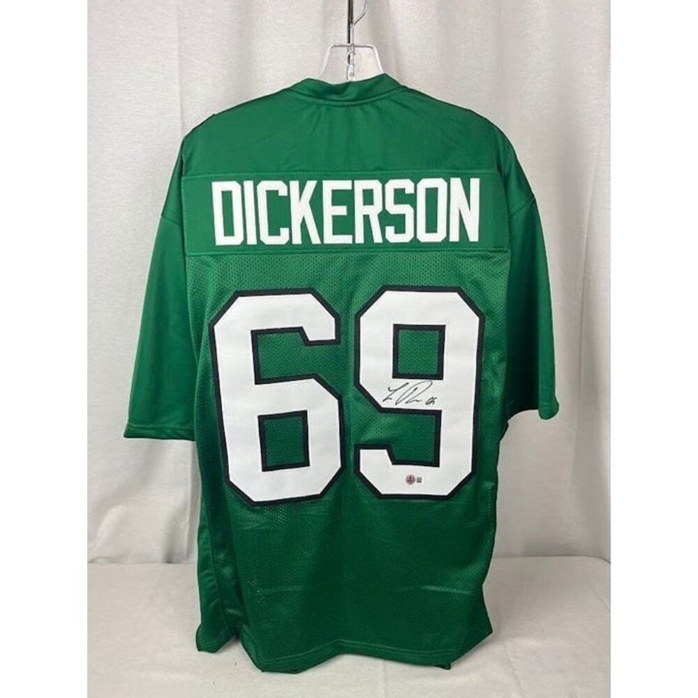 Landon Dickerson signed autographed Eagles Kelly Green Custom Jersey Beckett